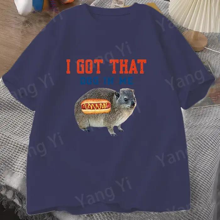 T-shirt drôle à imprimé pattes de lapin et hot-dog pour femmes et hommes