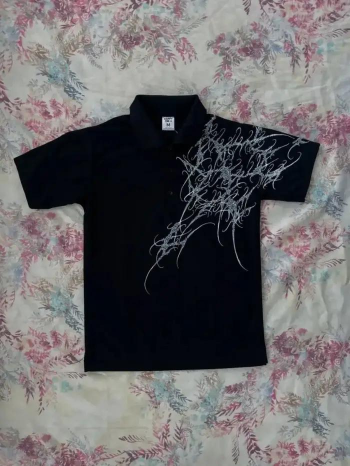 T-shirt polo à manches courtes pour hommes européens et américains, personnalisé avec un motif de lèvres, doux et respirant, décontracté pour l'extérieur