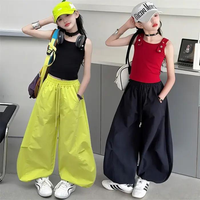Vêtements pour enfants de 5 à 14 ans, ensembles de vêtements pour adolescents, gilet, haut et pantalon de survêtement, 2 pièces, tenues coréennes à la mode pour filles