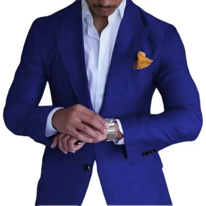 Veste élégante en lin et polyester pour homme, style formel, ouverte complètement, décontractée, pour occasions spéciales et quotidiennes