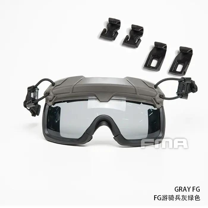 Lunettes de protection tactiques grises transparentes anti-explosion 3mm pour casque chasse extérieur