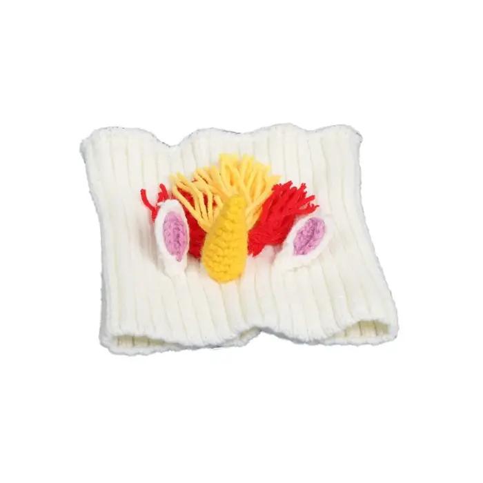 Cuccion habiller chaud chien couvre-tête dessin animé mode animal tricoté chapeau confortable doux animal de compagnie apaisant couvre-chef fête pour animaux de compagnie