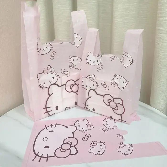 Sac de gilet sac en plastique sac fourre-tout rose sac de rangement sac poubelle ménage mignon dessi