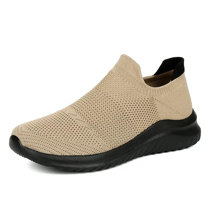 Hommes chaussures baskets respirant maille sans lacet