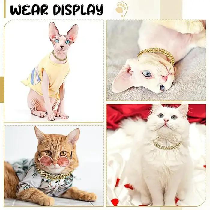 Laisse en chaîne métallique ornée de collier cubain en diamant artificiel pour chien et chat toutes étapes de vie sécurité élégance cadeau occasionnels