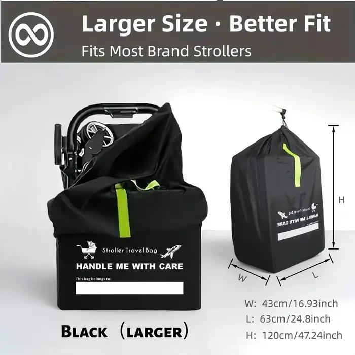 Housse de poussette extra large pour avion - Sac de rangement robuste avec rembourrage