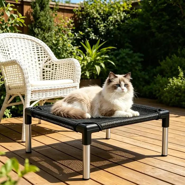 Lit surélevé pour chien en maille respirante
