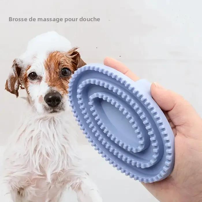 Brosse de massage pour animaux de compagnie à poils en caoutchouc souples