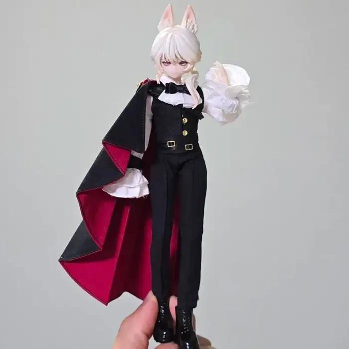 Costume de chevalier britannique 1/12 scale pour figurines d'action en flanelle élégant avec chemise, gilet, pantalon et cape pour Noël Pâques Halloween Nouvel An Saint Valentin