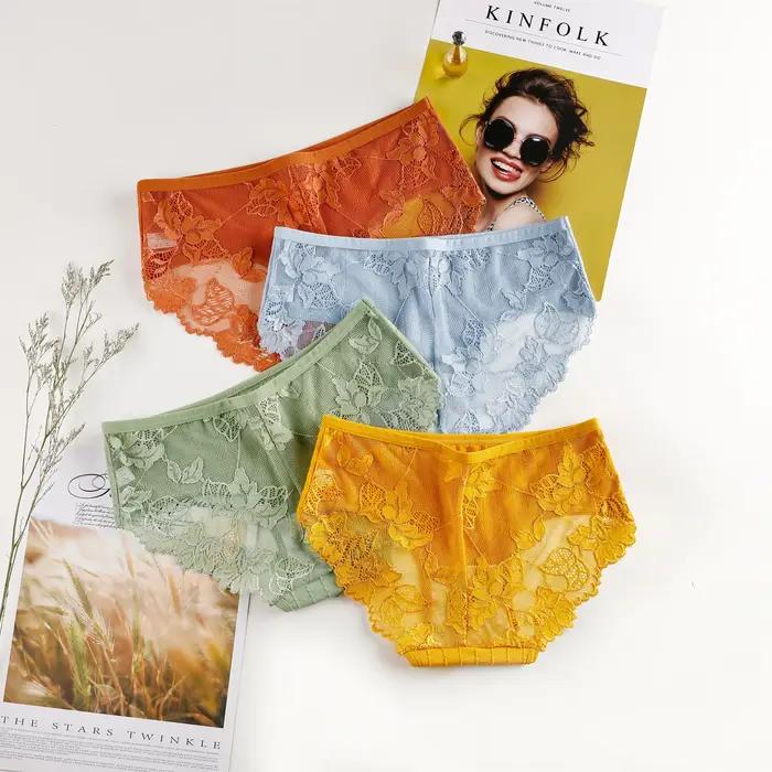 Culotte en dentelle évidée pour femme