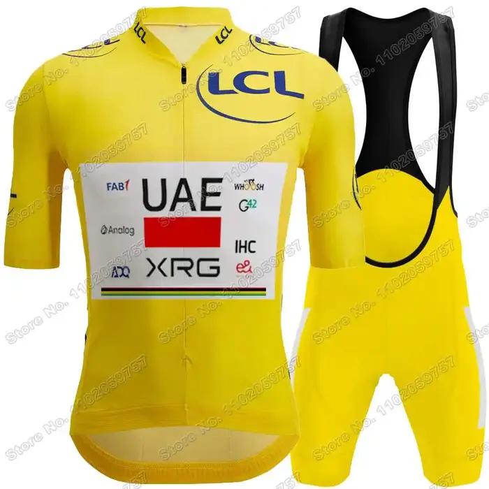 Maillot de Cyclisme UAE Team 2026 France TDF,Vêtements de cyclisme Tadej Pogačar Isaac Del Toro Mexique,Maillot de leader à pois rouges Jaune blanc vert,Chemise de vélo de route pour hommes Cuissard à