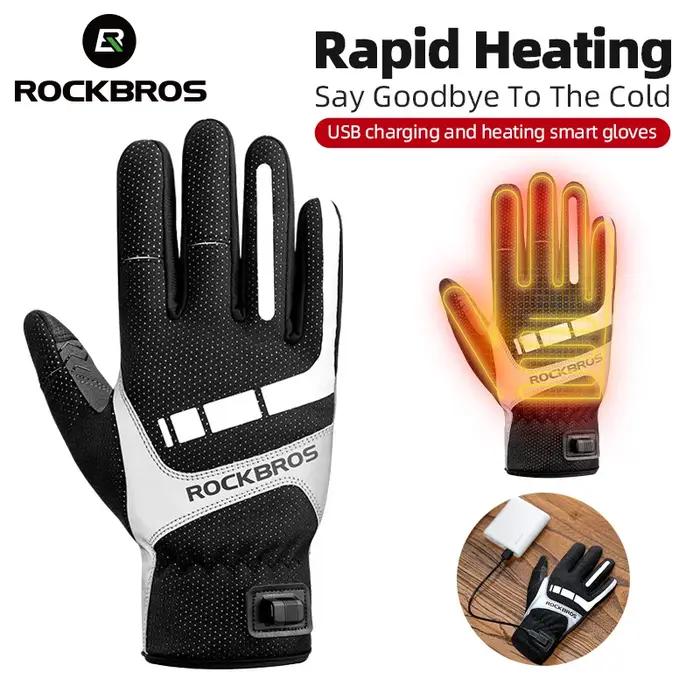 ROCKBROS gant d'hiver chauffant gants de cyclisme USB