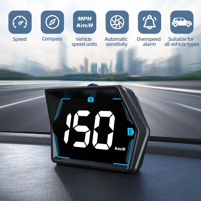 Affichage tête haute pour voiture, pour compteur intelligent HUD, GPS, sécurité, alarme de survitess