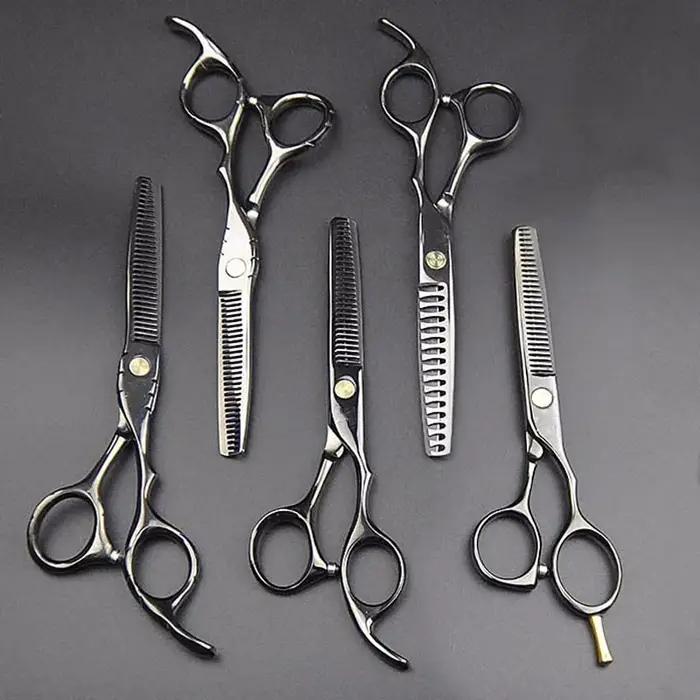 Ciseaux professionnels de barbier Qlating en titane japonais 440C, pour coiffeur 5.5 / 6.0, ciseaux