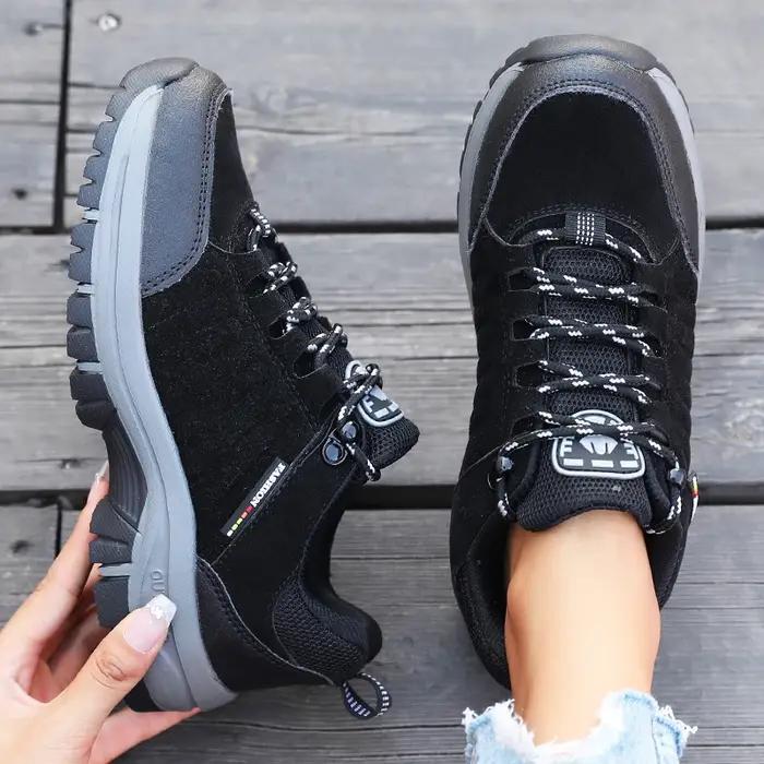 Chaussures de randonnée en daim rétro pour femmes, baskets à plateforme tactique, antidérapantes, po