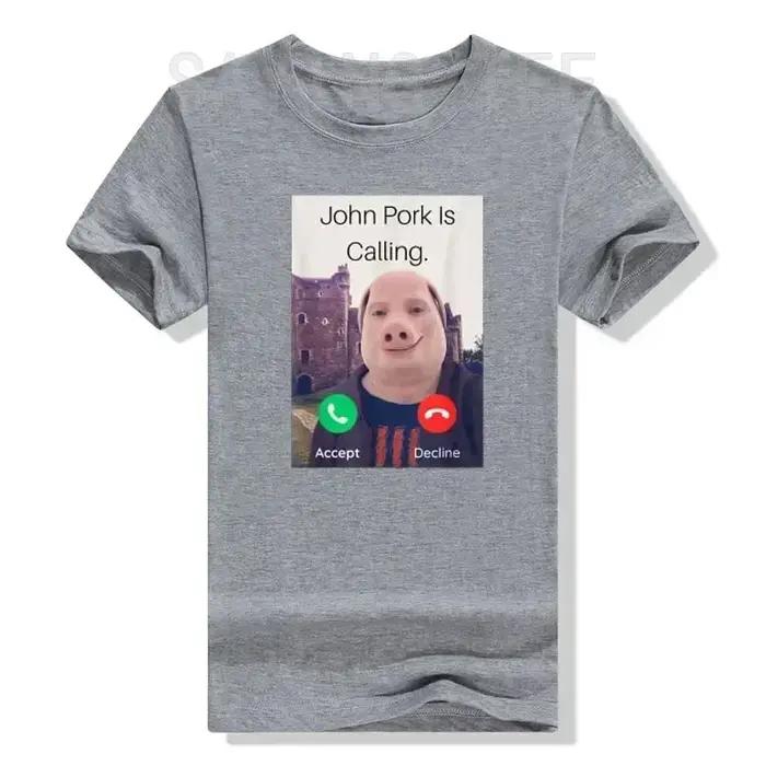 John Pork appelle réponse appel téléphone femmes T-Shirt Humor drôle cochon amant graphique T-Shirt