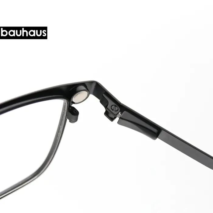 X105 Bauhaus aimant lunettes de soleil Clip sur métal cadre optique hommes polarisées personnalisé P