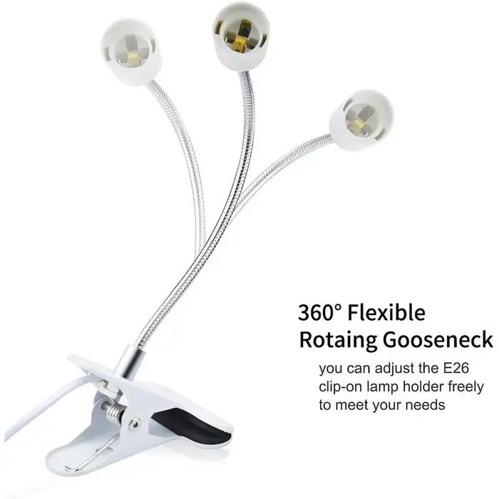 Support de lampe de bureau Flexible à 360 degrés, prise ue US, prise de Base de lumière E27, câble à