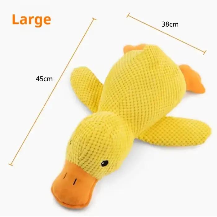 Peluche interactive Hot Dog avec jouets de canard pour soulager l'ennui des petits chiots, poupée en peluche à câliner en forme de canard jaune