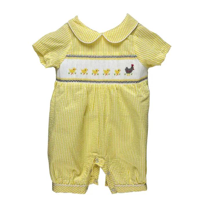 Combinaison d'été en coton à manches courtes pour garçons et filles
