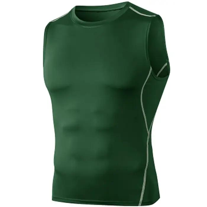 T-shirt de course à séchage rapide pour homme, maillot de compression en fibre, chemise d'entraîneme