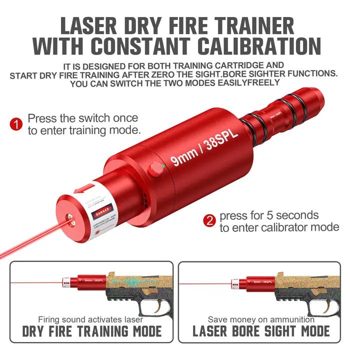 Cartouche d'entraînement laser infrarouge haute précision 9 mm .38 SPL pour tir à sec, avec calibration magnétique, pour .223 REM