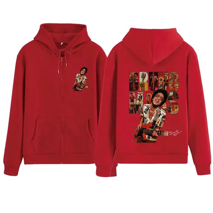 Bruno Mars The Romantic Tour 2026 Sweat-shirt à capuche zippé pour homme et femme