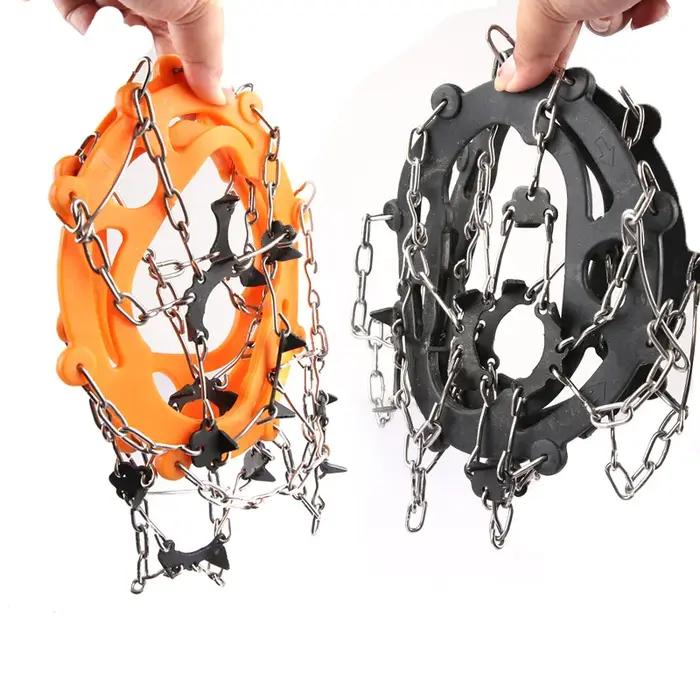 Crampons de traction en acier inoxydable avec 16 pointes pour chaussures bottes skis polyvalents pour randonnées hiver sécurité et élégance