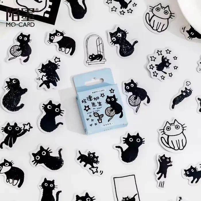 45 pcs/lot Kawaii chat chien vie quotidienne papier petit Journal Mini mignon boîte autocollants ens