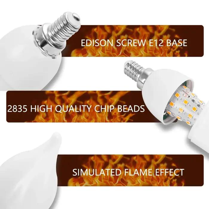 E14 Led ampoules de flamme simulée 7W 9W E27 85-265V 220V lampe de maïs scintillante LED bougie effe