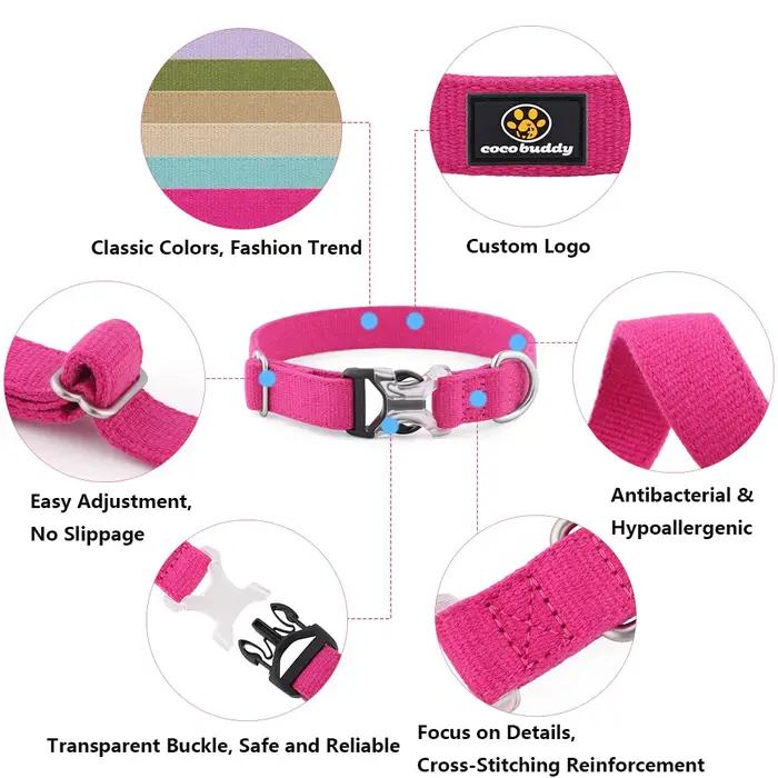 Ensemble collier et laisse pour chien Macaron, collier respirant en coton et lin pour animaux de compagnie, laisse pour petits, moyens et grands chiens, fournitures pour animaux de compagnie