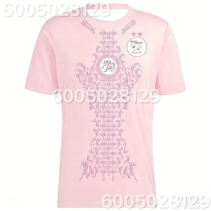 Maillot de l'équipe d'Algérie pour la saison 24-25_ T-shirt tendance pour hommes et femmes avec fond