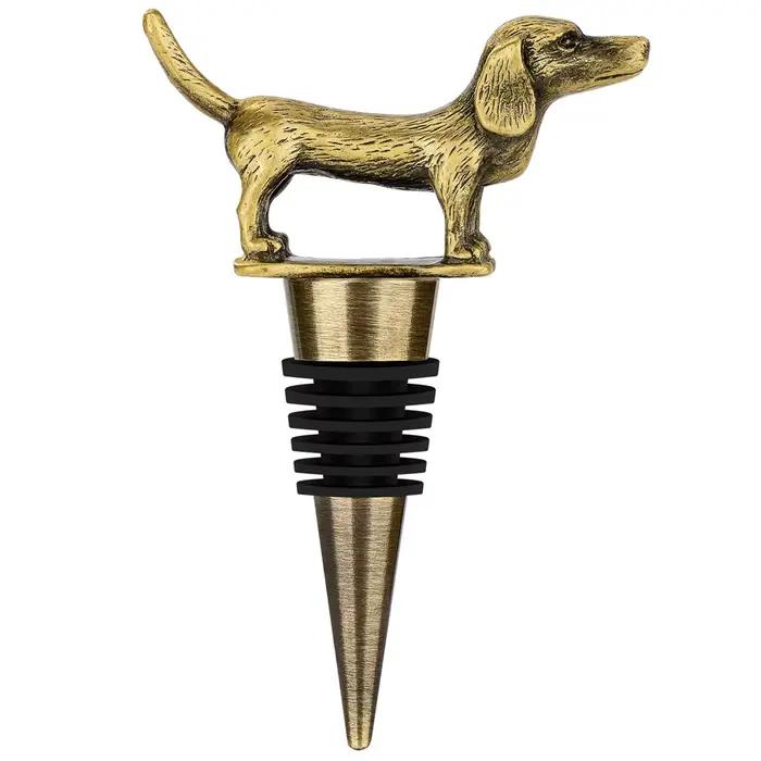Bouchon de bouteille de vin teckel chien décoration vin cadeau pour les amateurs de teckel réutilisa