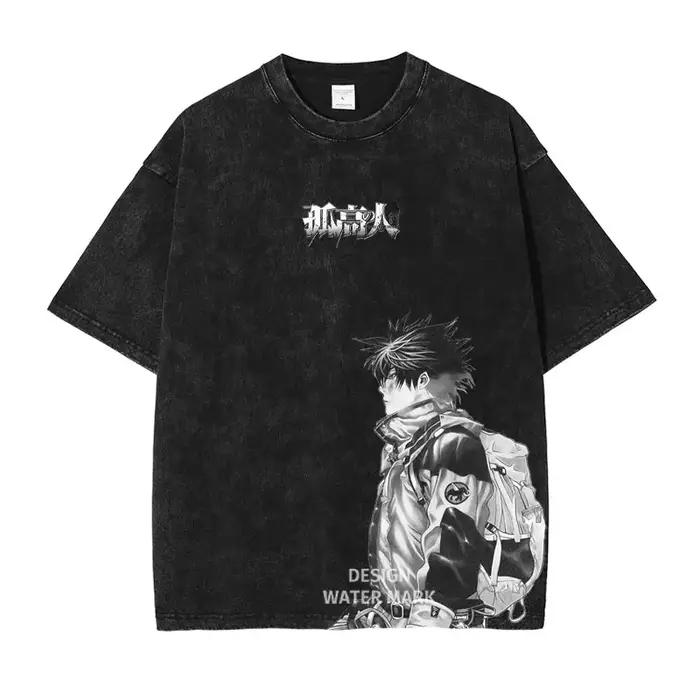 Manga le grimpeur T-shirt Mori Buntarou Vintage lavé hauts t-shirts Anime graphique à manches courte