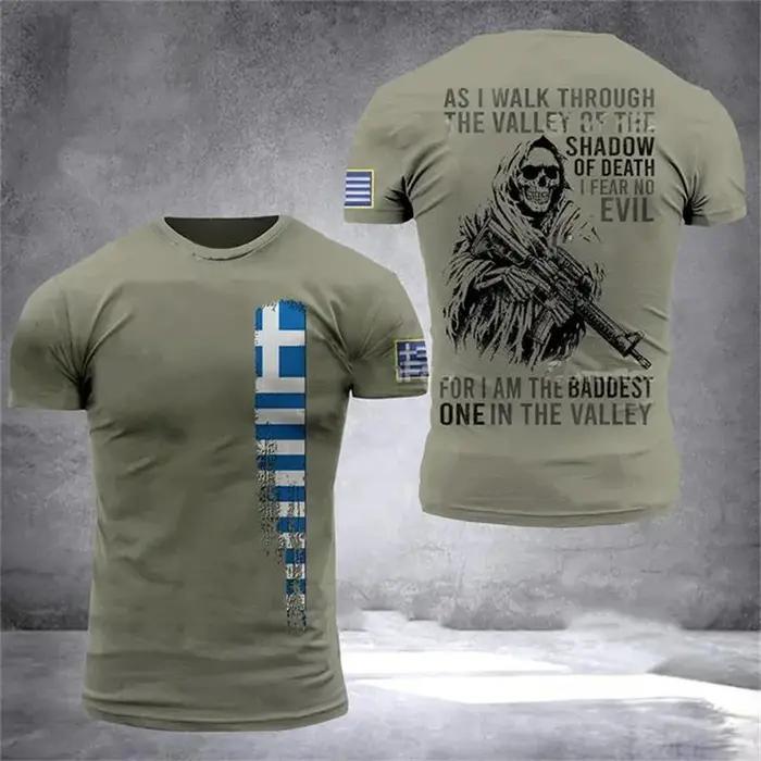 Hellas Totem grèce emblème graphique t-shirts hommes vêtements impression 3D drapeau de la nation grecque t-shirt mode haut t-shirt