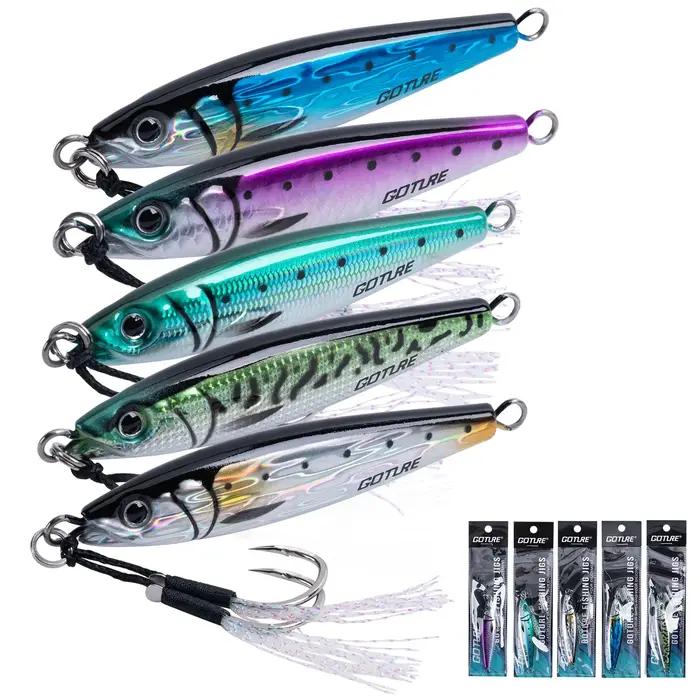 Goture métal coulant appât 30g 60g 80g 100g 150g grands gabarits métalliques verticaux leurre de pêche en haute mer leur