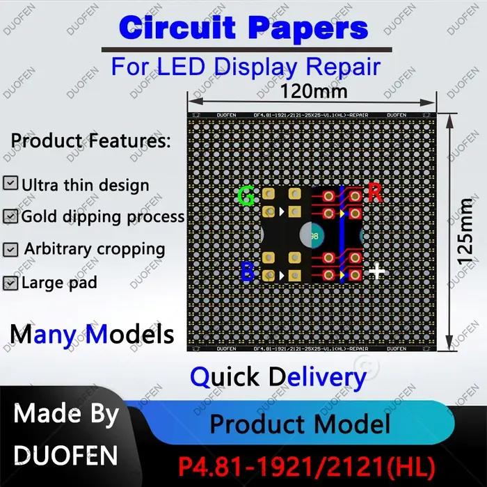 Papier de circuit série P4.81, tampons à souder double face, entièrement coupés avec de grands trous