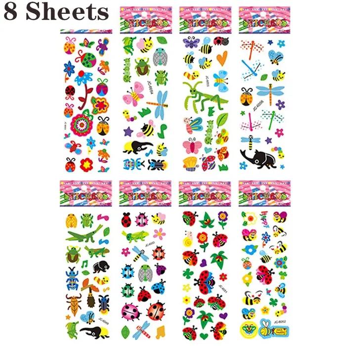 Autocollants 3D pour enfants jouets classiques motifs variés pour décoration chambre scrapbooking anniversaire cadeau occasion spéciale