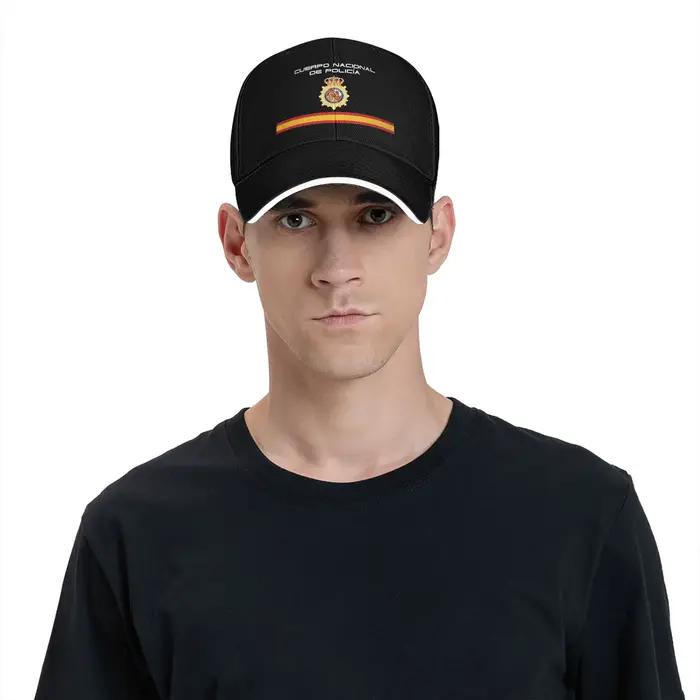 Casquette de baseball d'été décontractée de la Police nationale espagnole, style trucker, unisexe, pour adolescents, casquette snapback hippie pour la course à pied