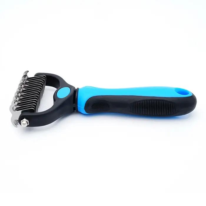 Peigne Démêlant pour Chiens et Chats avec Lames en Acier Inoxydable - Brosse Démêlante pour Poils Enchevêtrés - Professionnel