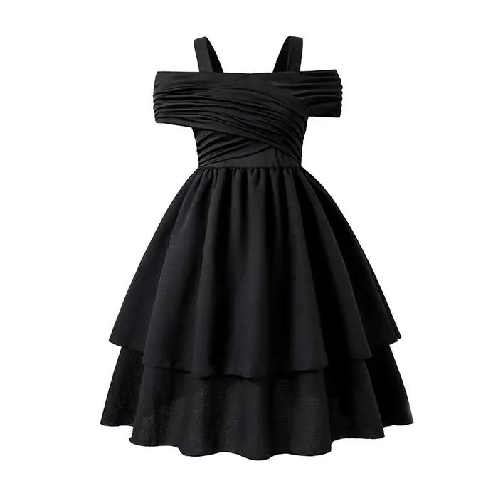 Robe d'été noire pour filles