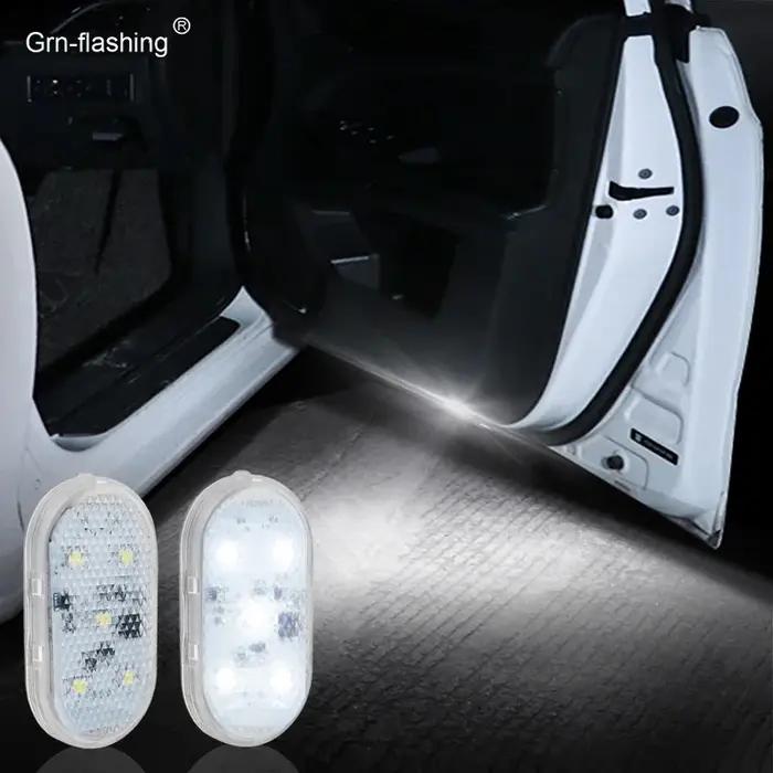 Lumières LED magnétiques pour porte de voiture, 2 pièces, rechargeables par USB, lumière de bienvenu