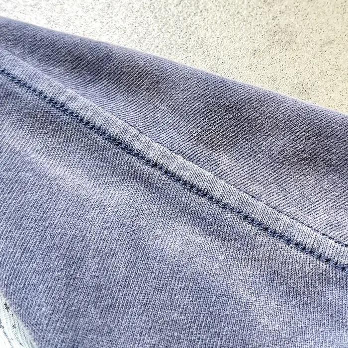 T-shirt décontracté unisexe Saint La Lumière avec logo imprimé lettres craquelées, en coton de qualité supérieure, bleu délavé vintage, coupe ample