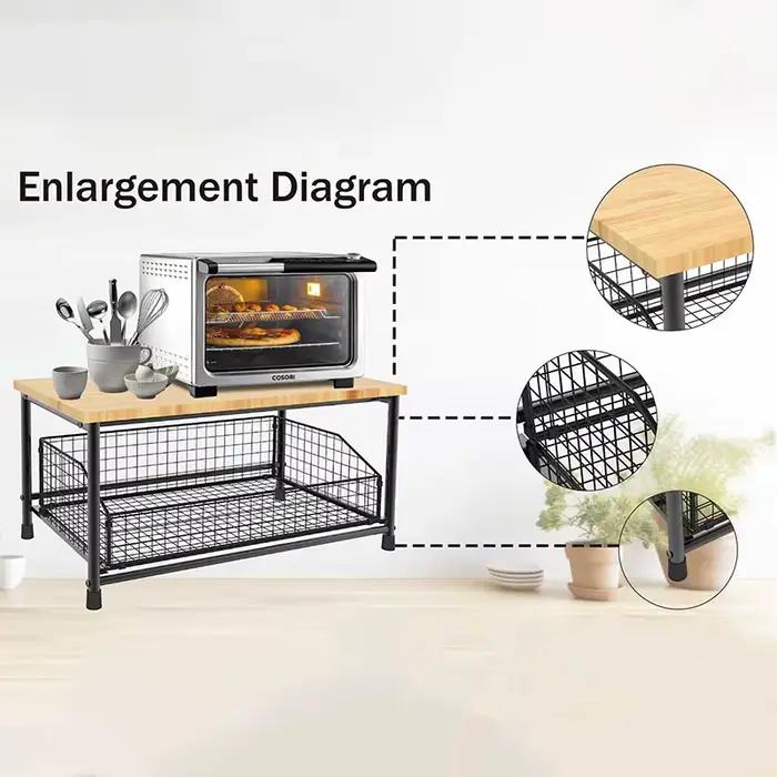 Organisateur de comptoir de cuisine – Étagère multi-usage pour micro-ondes