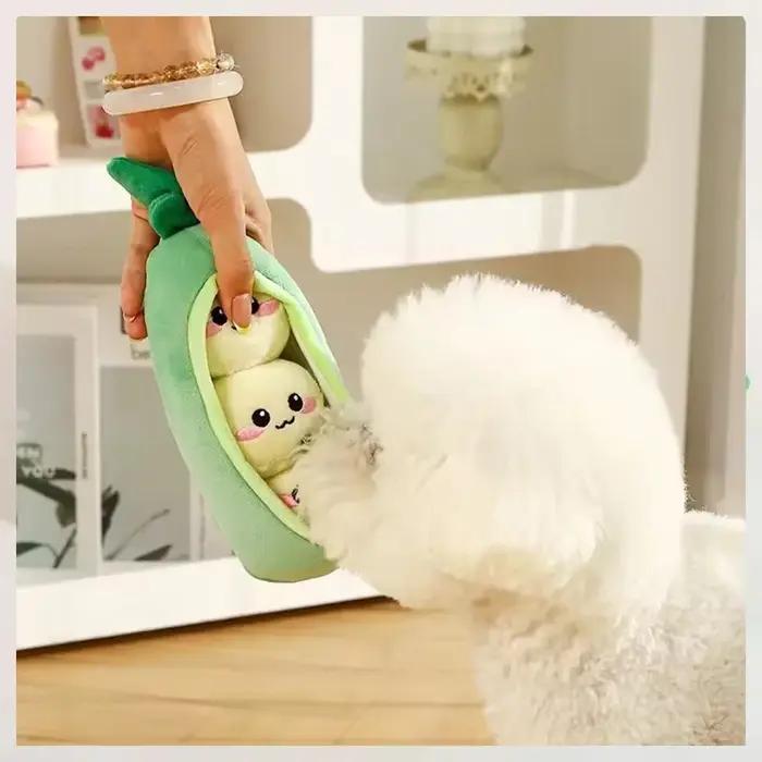 Jouet en peluche multi-sons en forme de pois pour chien