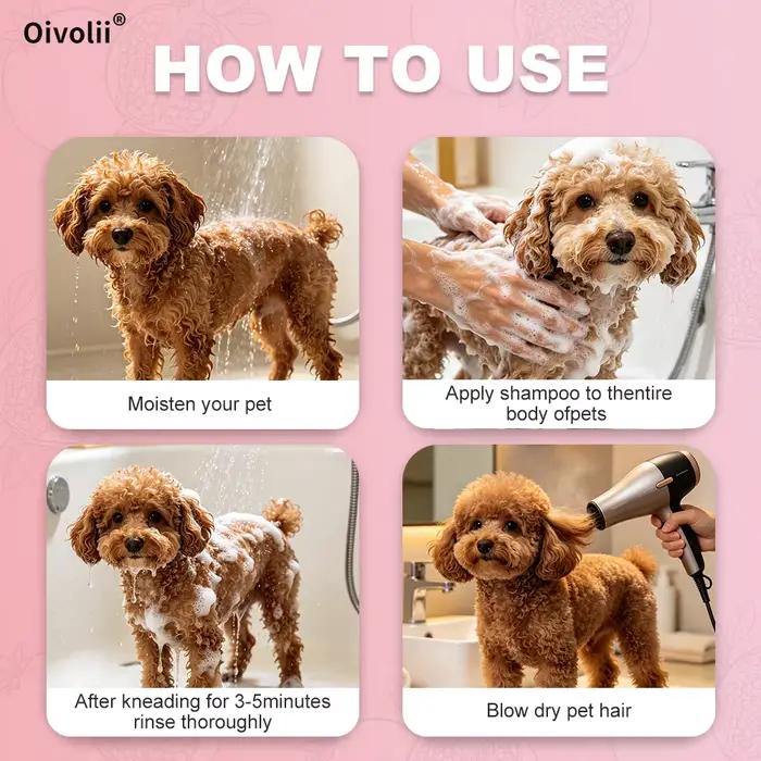Shampooing pour chien démêlant et hydratant pour poils bouclés et ondulés