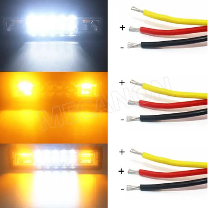Barre lumineuse LED Flash stroboscopique 48W, blanc ambre bleu rouge pour tout-terrain 4x4 ATV SUV m