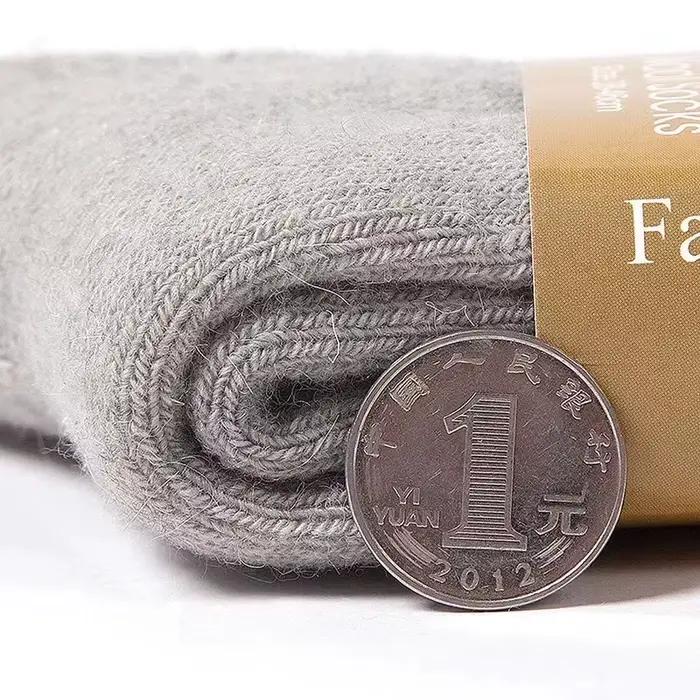 Lot 4 paires chaussettes hiver ultra-épaisses en laine mérinos - Chaussettes thermiques neige homme femme