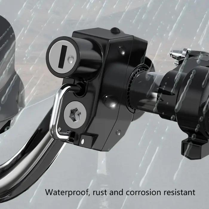 Verrou pour casques de moto en alliage d'aluminium noir sécurisant et pratique pour les motards et les aventuriers