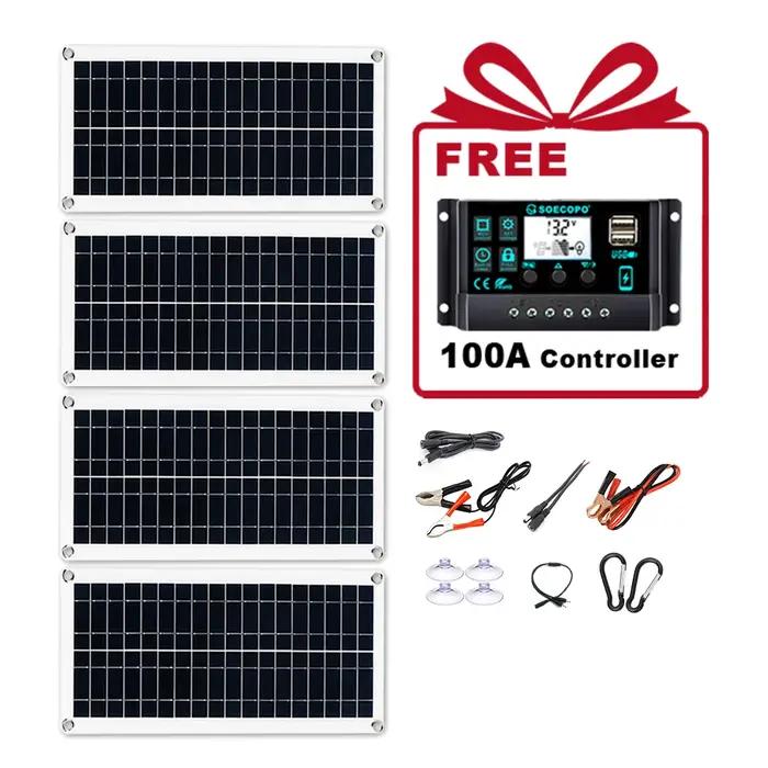 Kit de système de panneaux solaires portables 800W pour camping et recharge RV occasions spéciales